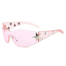 (B) Diamond-encrusted sunglasses, personalized street style five-pointed star fashion glasses, starry hip-hop sunglasses A6