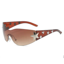 (A) Diamond-encrusted sunglasses, personalized street style five-pointed star fashion glasses, starry hip-hop sunglasses A6