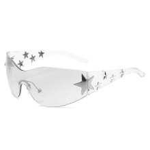 (D) Diamond-encrusted sunglasses, personalized street style five-pointed star fashion glasses, starry hip-hop sunglasses A6