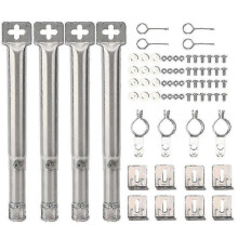 4pcs Universal Adjustable Stainless Steel Bbq Gas Grill Replacement Straight Pipe Tube Burner Barbec