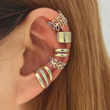 (IF20913397) Women earring girl stud ear Drop IFMIA Vintage Snake Charm Gold Round Ear Clips Trend Ear Cuffs Vale