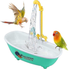 Parrot Bird Bathtub for Cage, Electric Automatic Bathtub with Faucet And Shower, Bird Baths with Fountain Shower