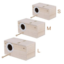 (S) Fast Ship Best Seller Bird Breeding Box Parakeet Budgie Cockatiel Cage Nesting Window Wooden