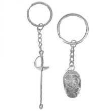 2pcs Fencing Keychains Pendant Fencing Sport Fans Gifts Metal Key Chain Pendants for Fencer