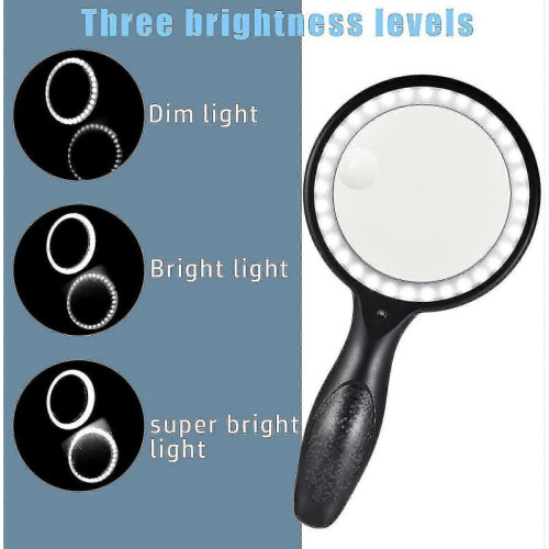 Reading Magnifier Magnifier with Light 33 Led, 30x 60x Magnifier Usb Charging 1