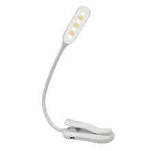 (white) Rechargeable Book Light Mini 7 LED Reading Light 3-Level Warm Cool White Flexible Easy Clip Lamp Read Night Reading Lamp In Bed