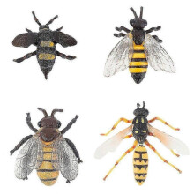 4Pcs 4 Style Plastic Insect Models Bug Toys Figurines Learning & Education Toys Bees & Wasps Mixed Color 65~79x60~84x20~25mm 1pc/style