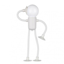 (Rice White) Cute Bulb Man Night Light for Kids - 2024 Changeable Shape Bulb Man, Mini Desk Lamp with Suction Cup