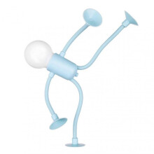 (Blue) Cute Bulb Man Night Light for Kids - 2024 Changeable Shape Bulb Man, Mini Desk Lamp with Suction Cup