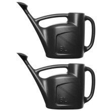 2x 6L Black Watering Can Detachable Sprinkler Rose Garden Watering Can