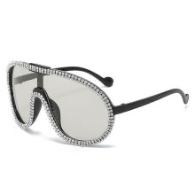 Sunglasses with large frame, one-piece personalized diamond-encrusted luxury one-piece fashionable pilot A4