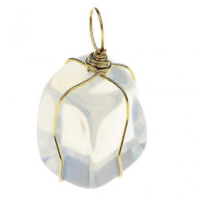 Vintage Crystal Opal Charms Pendant DIY Pendant Feng Shui Ornament- Golden