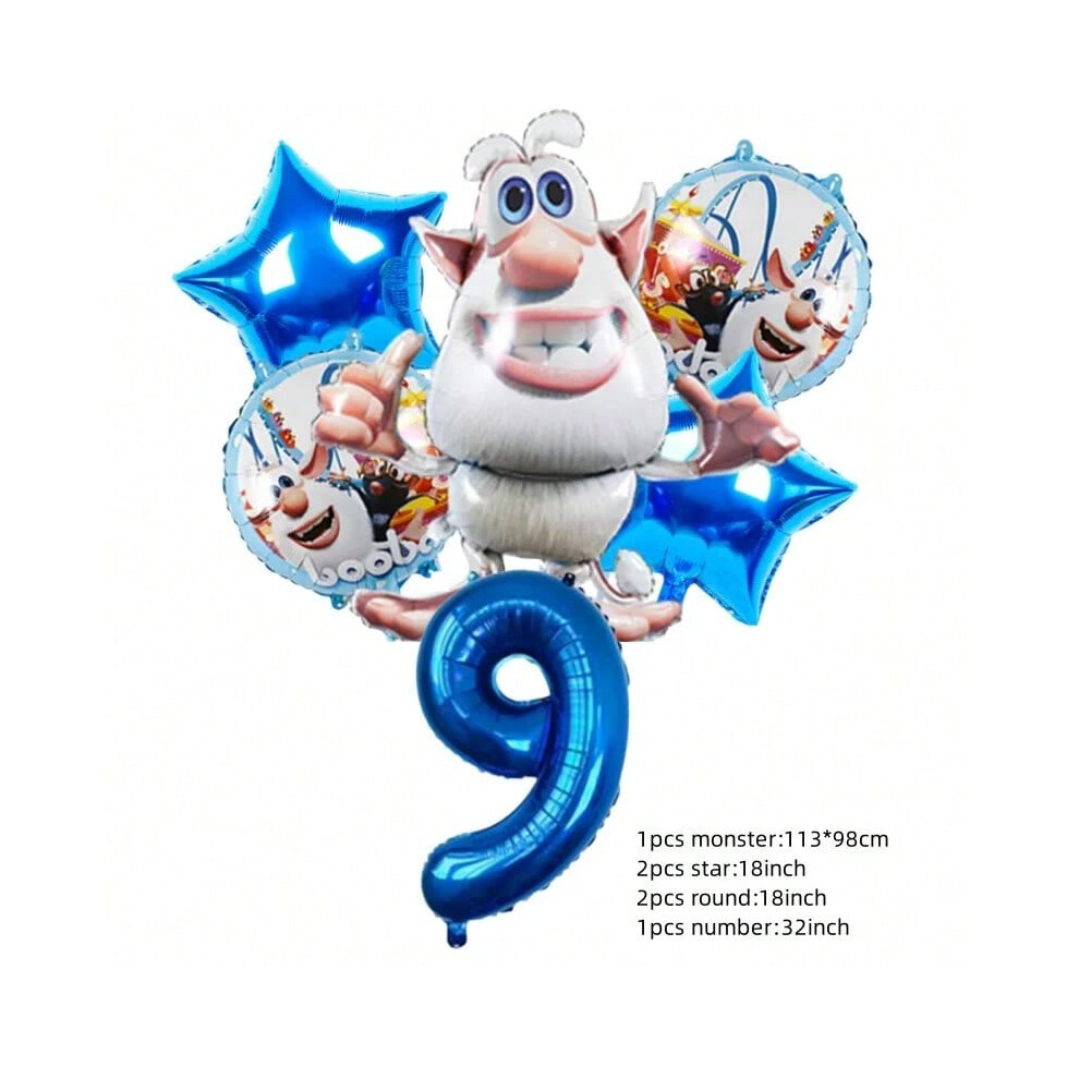 (set-9, Other) Cartoon Big Eyed Rat Aluminium Foil Balloons Kids Birthday Party Decoration Children Gifts Bubaed Number Globos5 Th 6th Birthda