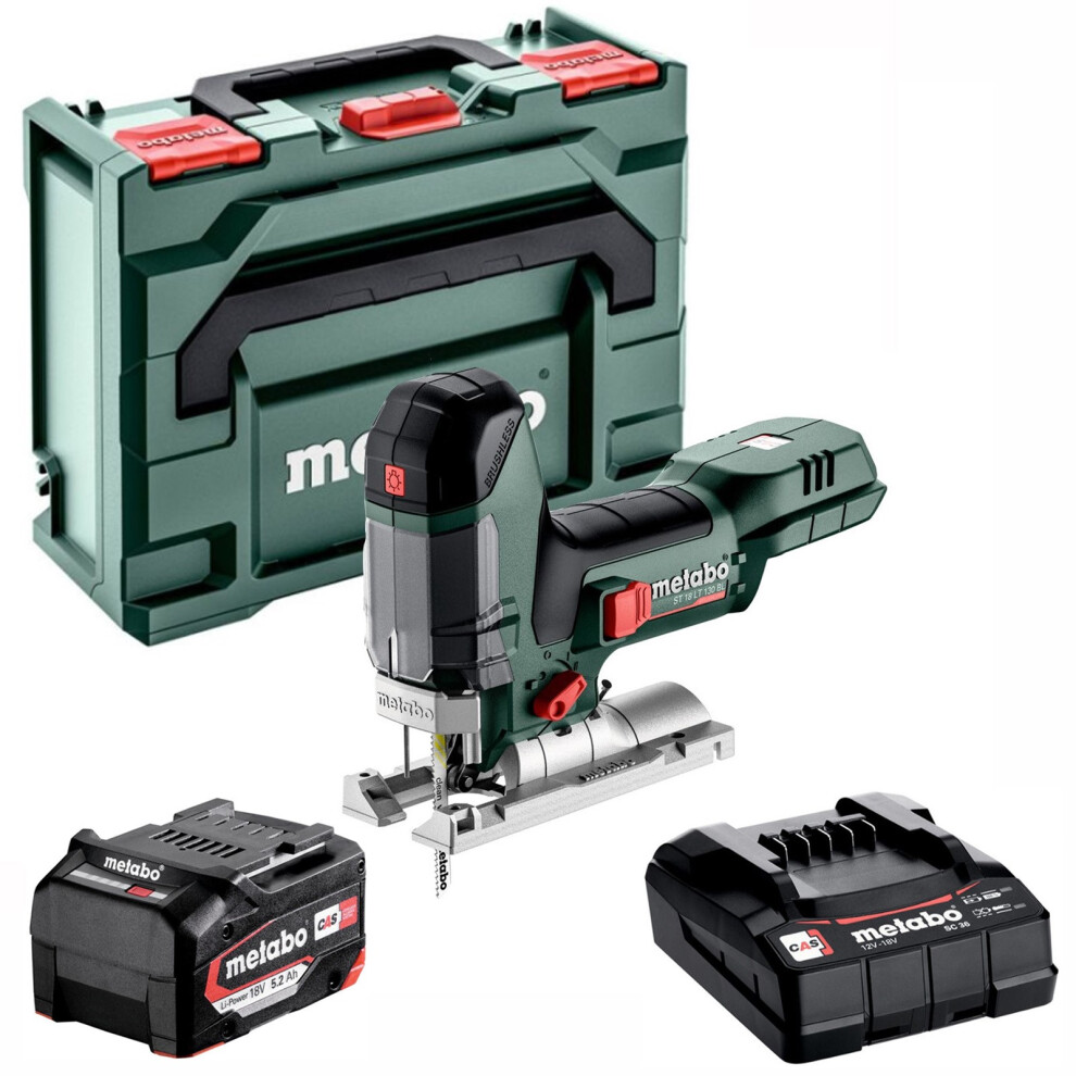 Metabo 18v Jigsaw Brushless Cordless Jigsaw ST 18 LT 130 BL metaBOX x1 5.2AH
