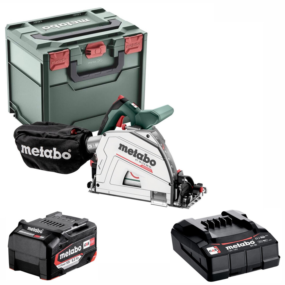 Metabo 18v Plunge Saw 165mm Brushless Saw KT 18 LTX 66 BL + 5.2AH Battery
