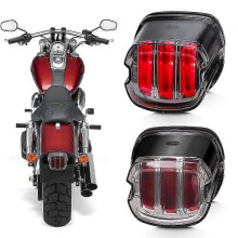 (Clear) Black/Clear Harley Led taillight Motorcycle Rear Brake Lights For harley davidson dyna Softail Road glide  Motorcycle Accessory