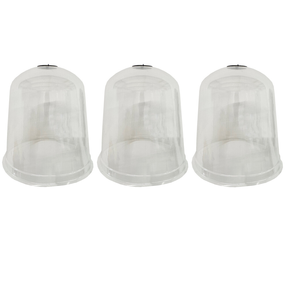 Selections Large Plastic Plant Protection Bell Cloche With Ground Pegs Pack Of 3