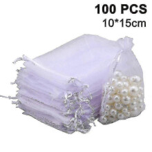 (7x9cm, White) Wedding Bags Organza Bags 100 Pieces Bags Organza Bags