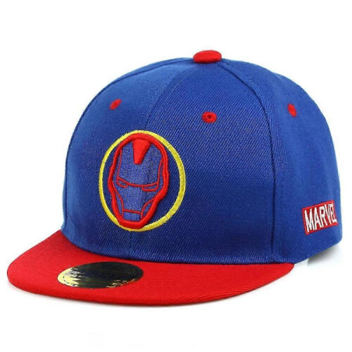 (Blue) Iron Man Baseball Cap Adjustable Snapback Hip Hop Hat Kids
