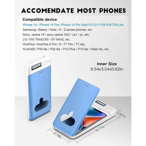 (Blue) IDiskk phone lock box with timer, suitable for Android iPhone timing lock box 2