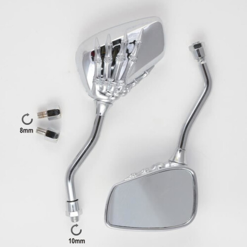 Spiegel Rückspiegel Paar Custom Silber Motorrad Roller A-Pro Auto Adapter