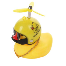 (11) The Duck Light Horn Small Yellow Duck Car Decoration Windbreaker Duckling with Helmet