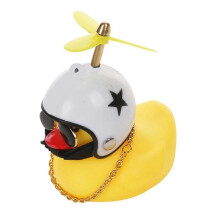 (6) The Duck Light Horn Small Yellow Duck Car Decoration Windbreaker Duckling with Helmet