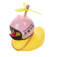 (7) The Duck Light Horn Small Yellow Duck Car Decoration Windbreaker Duckling with Helmet
