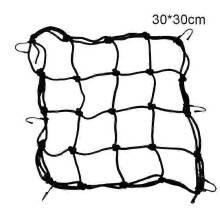 (30x30, Black) Elastic Net Bag Holder For Motorcycles Luggage Tie-Down Net with 6 Hooks Bicycle Accessory