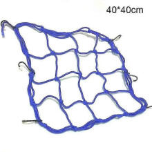 (30x30, Blue) Elastic Net Bag Holder For Motorcycles Luggage Tie-Down Net with 6 Hooks Bicycle Accessory