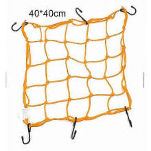 (30x30, Yellow) Elastic Net Bag Holder For Motorcycles Luggage Tie-Down Net with 6 Hooks Bicycle Accessory