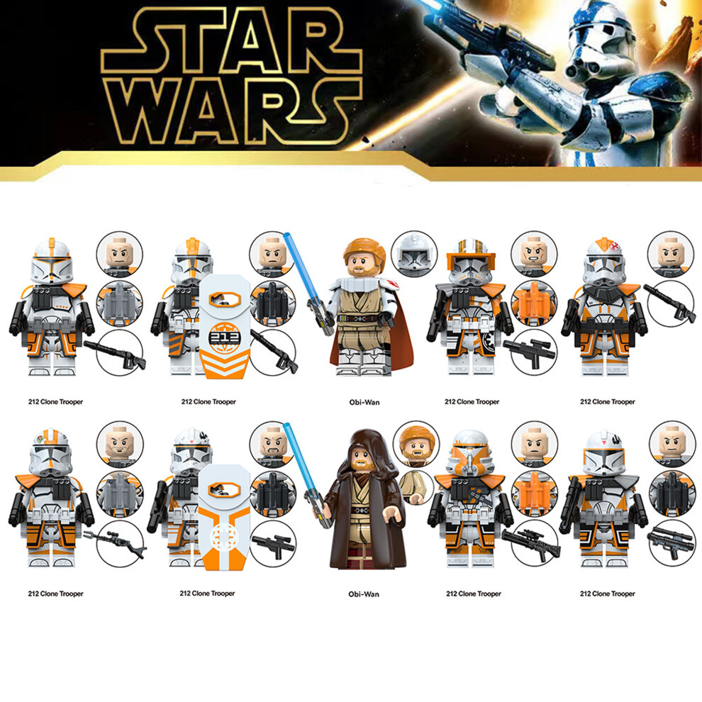 Bonxaif (10Pcs Star Wars - B) 30Pcs Star Wars Clone Trooper Obi-Wan Anakin Skywalker Minifigures Toys Fit Lego