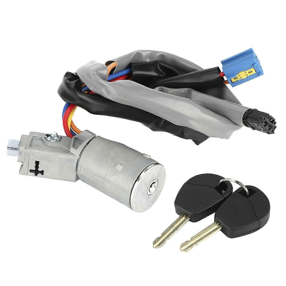 Car Ignition Key Auto Ignition Lock Switch With 2 Keys 4162. Fits Suitable For Berlingo Partner Black/Silver 9421490964756