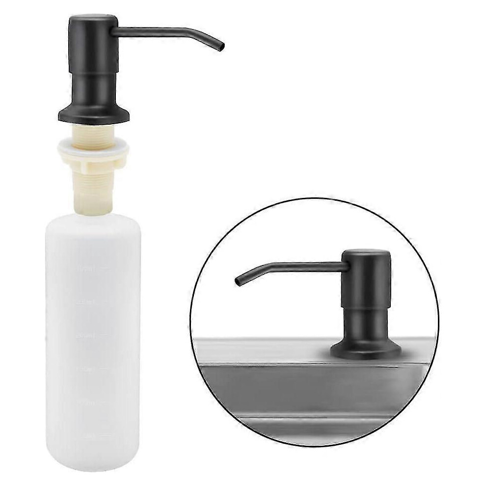Zeepdispenser geschikt voor keukengootsteen, 350ML keuken roestvrijstalen ingebouwde wasmiddeldispenser,