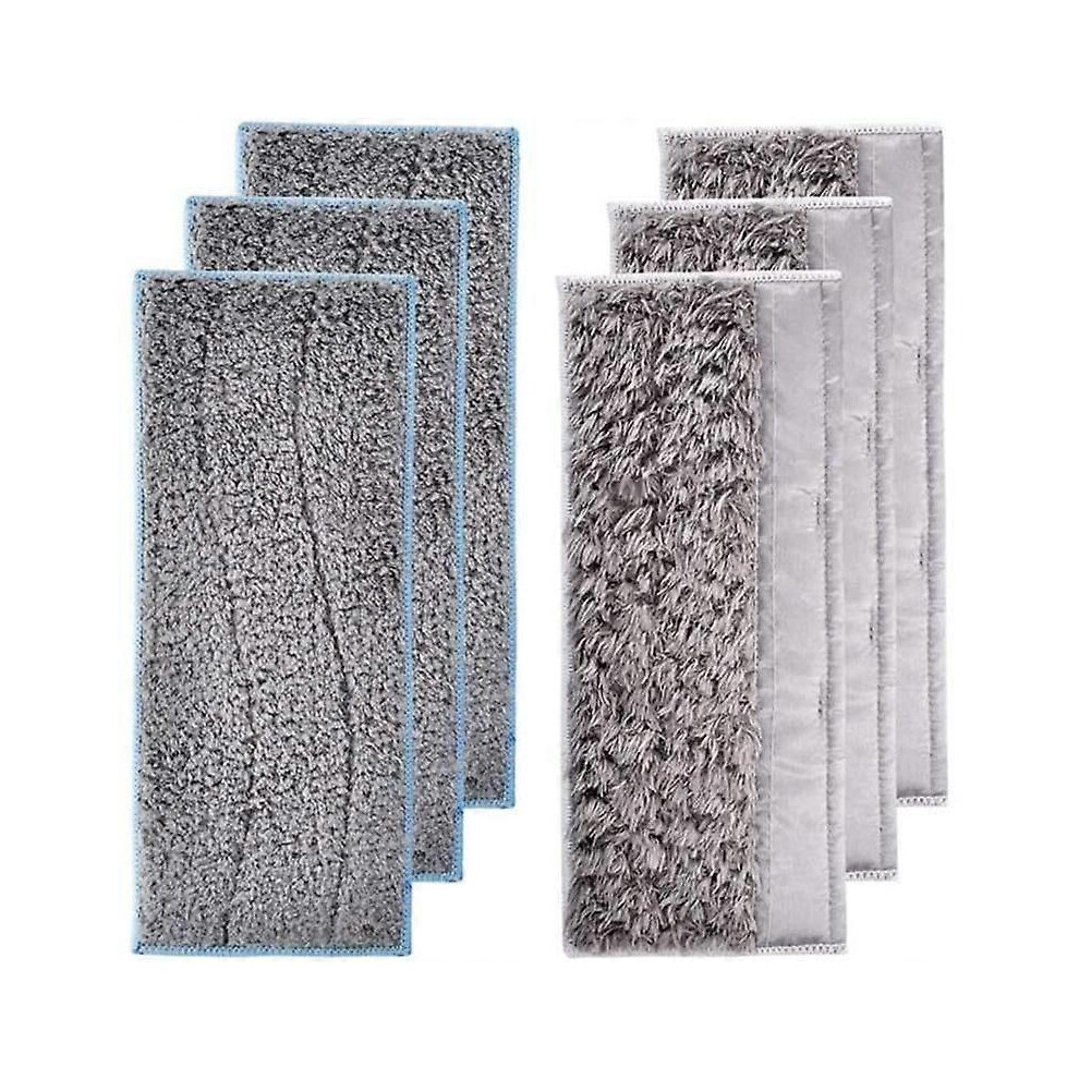 suitable for 6 Pack Washable Mop Pads for IRobot Braava Jet M6, Including 3 Wet Wipes and 3 Dry Wipes--