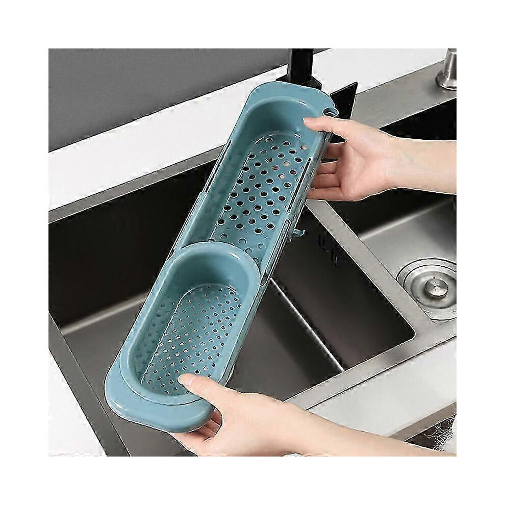 Égouttoir télescopique pour évier de cuisine, porte-savon, éponge, organiseur réglable pour éviers de