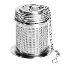 Colador de té de hojas sueltas con bandeja, cadena colgante, malla fina, infusor de té de acero inoxidable,