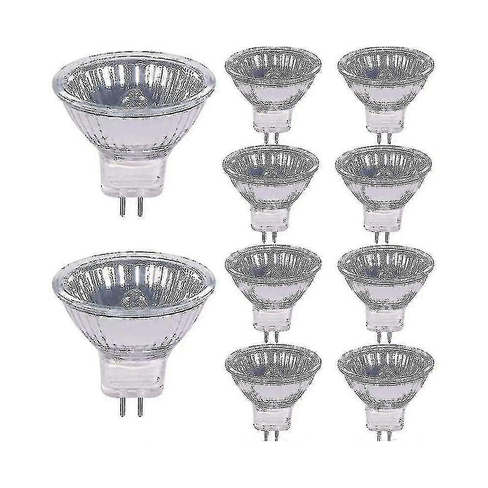 Halogen Bulbs 20W 12V Gu4 Base 2800K Warm Dimmable, Pack Of 10 White 9421490975639