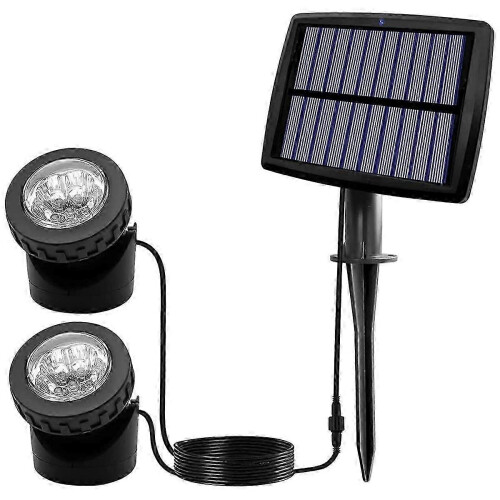 Solar Pond -kohdevalot, LED-auringon vedenalaiset valot kahdella vedenpitävällä sukellusvenemaisemakohdevalolla