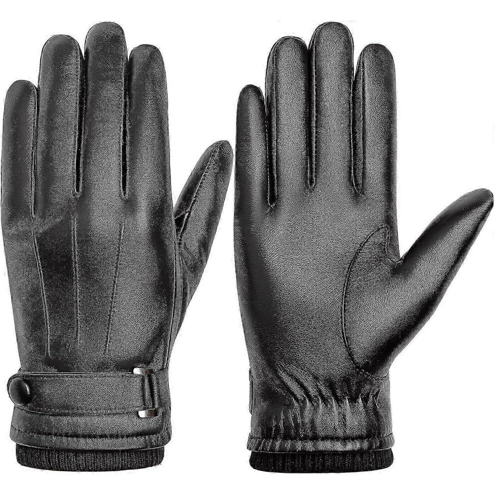 suitable for Winter Genuine Sheepskin Leather Gloves for Men, Touchscreen Texting Warm Cashmere Lined