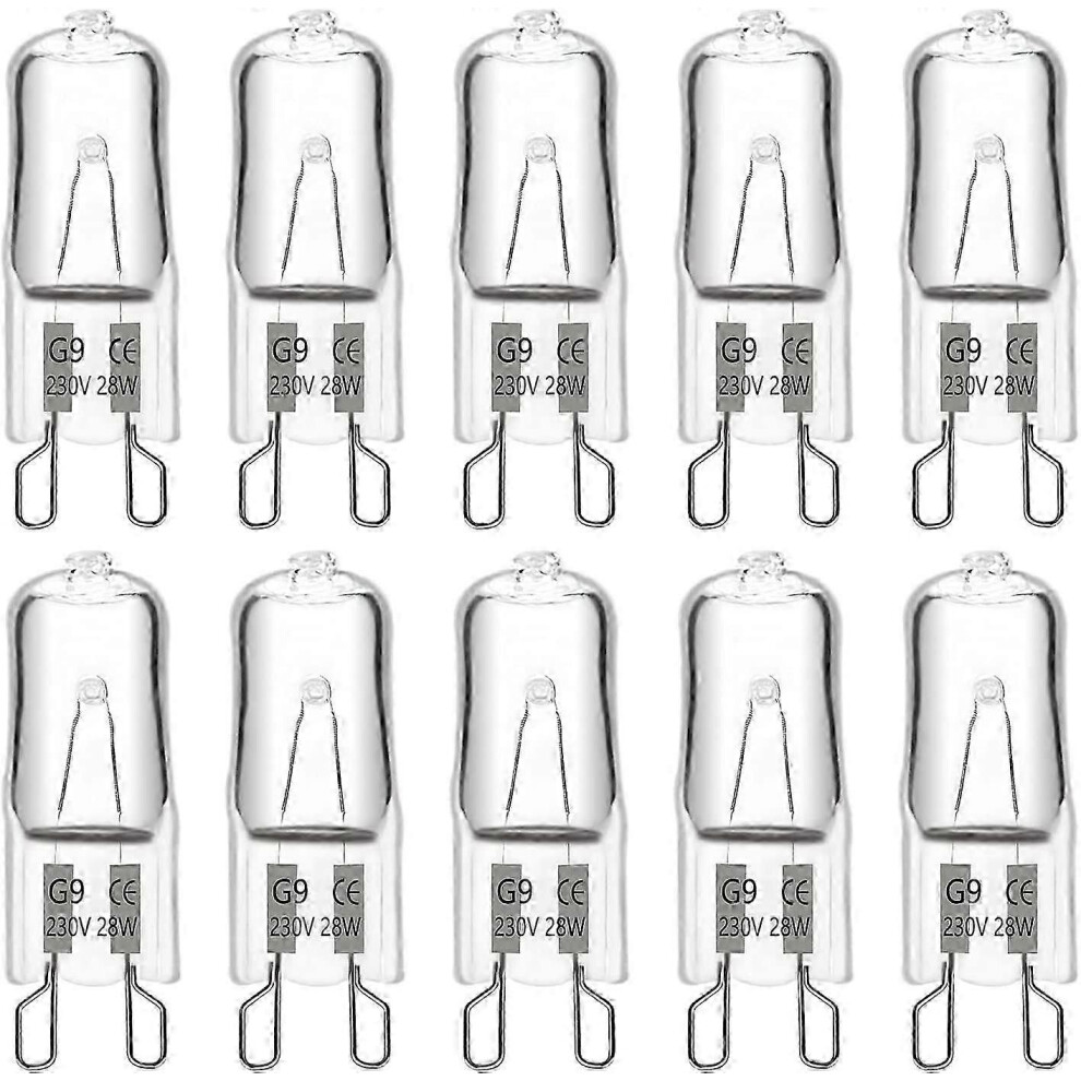 Suitable For G9 Halogen Bulb 28W 230V, 370Lm 2700K Warm Dimmable, G9 Capsule Bulbs,Pack Of 10-Cheng White 9421490984433