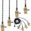 4 Pcs Vintage Socket Bronze Pendant Light Cord with Switch, E27 Screw Solid Industrial Triple Light 1
