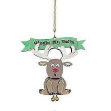 Grappige kerstversieringen Houten Kerstman Eland Ondeugende lelijke ornamenten voor