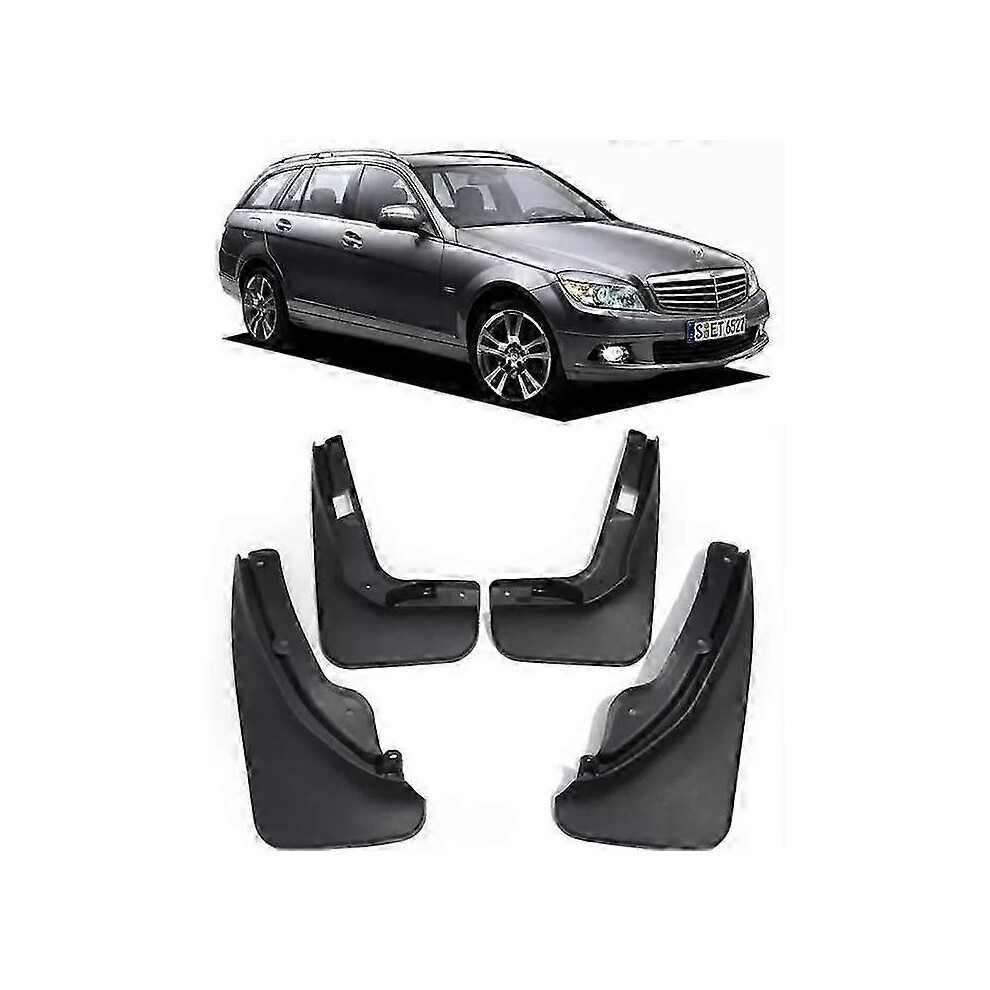 Suitable For 4Pcs Splash Guards Mud Flaps For 2008-2011 Mercedes Benz C Class S204 Wagon-Cheng Du Si Black 9421490980107