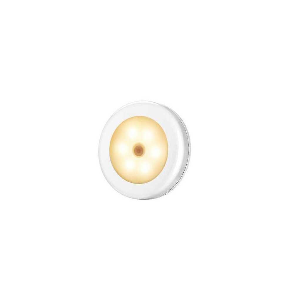 Wireless Round Motion Sensor Led Night Light Battery Powered Cabinet Night Lamp Bedside Lights For Bedroom 9421490972737