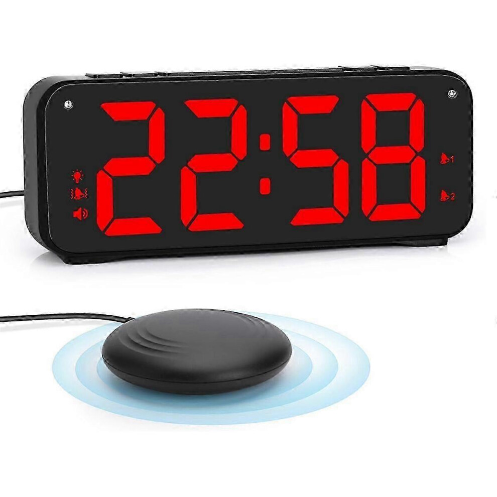 suitable for Loud Alarm Clock for Heavy Sleepers Adults,Dual Alarm Clock with Bed Shaker,for Bedrooms,6.5In-image-OPC-PHN6XCM-NEW