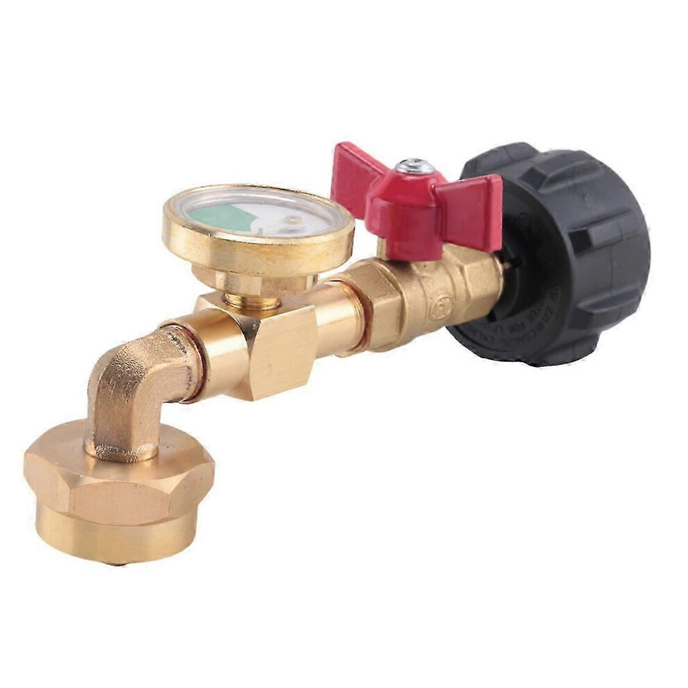 suitable for Propane Refill Adapter with Valve and Gauge, Fill 1 Lb Bottles From 20 Lb Tank, 90-Degree