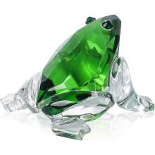 Geschikt voor Glazen Groene Kikker Beeldje Collectibles Kristal Schattige Kikker Dier Cadeaus voor Vrouwen Tafel