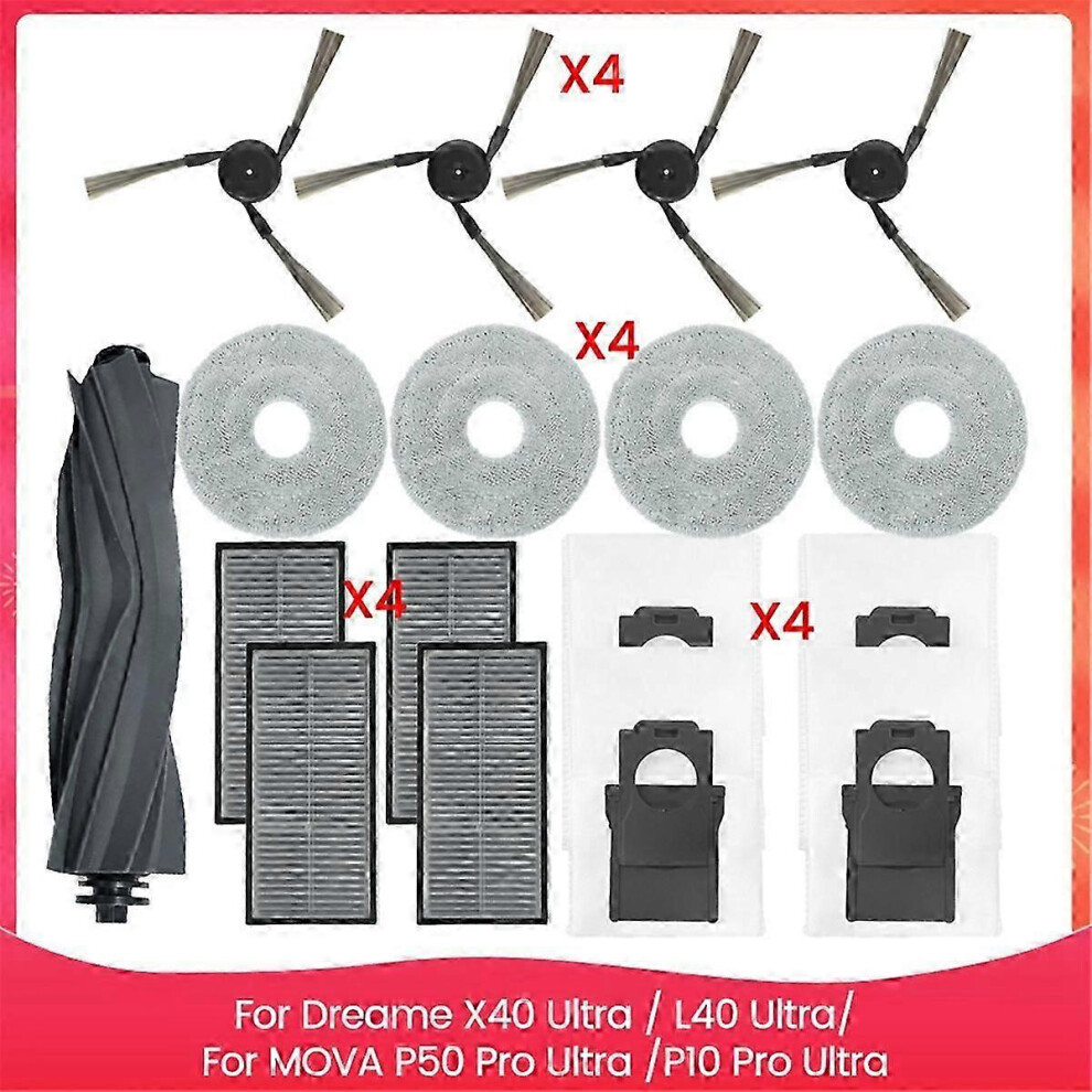 Suitable For For Dreame X40 Ultra / L40 Ultra, Mova P50 Pro Ultra /P10 Pro Ultra Parts Main Side Brush 9421490005350