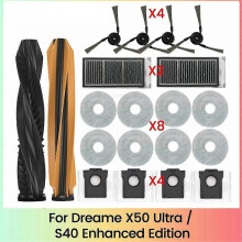 suitable for 20PCS Main Side Brush Hepa Filter Mop Dust Bag for Dreame X50 Ultra / S40 Enhanced Edition